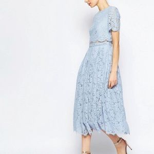 NWT ASOS COLLECTION Lace Crop Top Midi Dress US 8